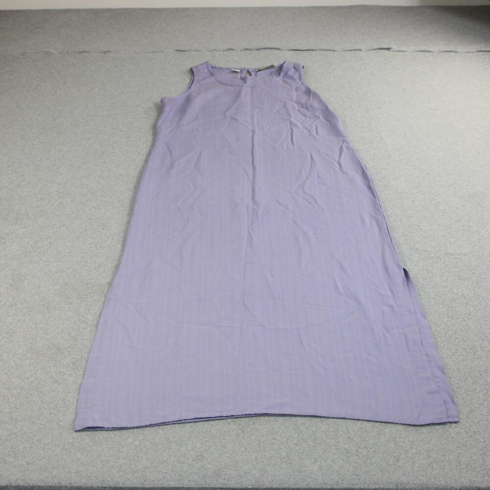 Vintage Tommy Bahama Silk Dress Women Small Purple Tank Midi Side Slit Long Y2K
